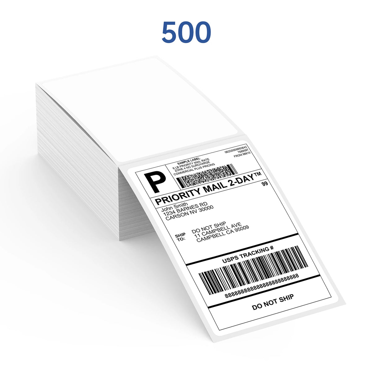 500 Sheets Thermal Printer Paper 4x6 inch A6 100*150mm Size Sticker Paper for Thermal Shipping Label Barcode Address LOGO