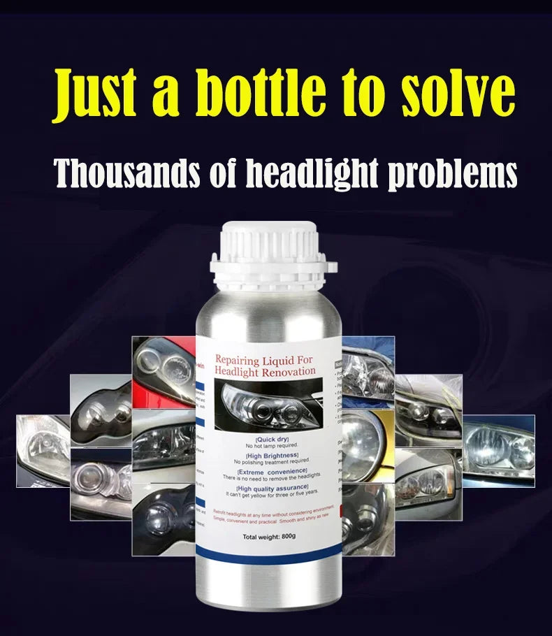 Car Headlight Polymer Polish, 800ml (2 Pack)