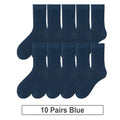 10-Pack Men's Cotton Dress Socks, Soft Breathable Business Crew Socks, US Size 6-10