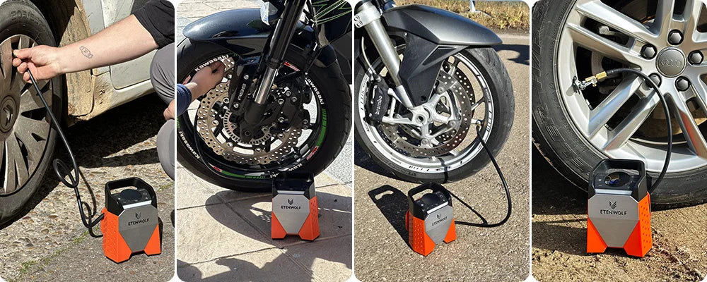 S3C 7800mAh Portable Air Compressor Suitable for Cars, Motorcycles, Cycling Balls 100% Duty Cycle Car Tire Inflator