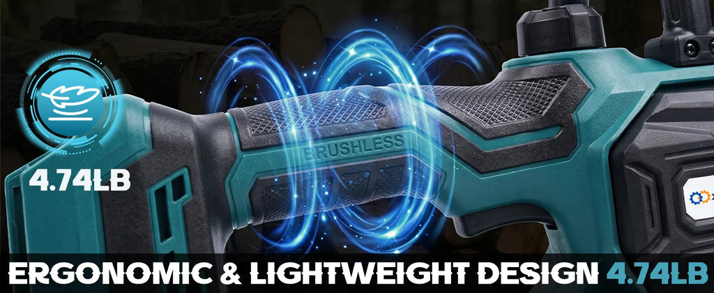 12 in Electric Chainsaw Cordless, 21v,2x4000mah Battery Handheld Chainsaw for Tree Trimming Electric Tree Trimmer Saw