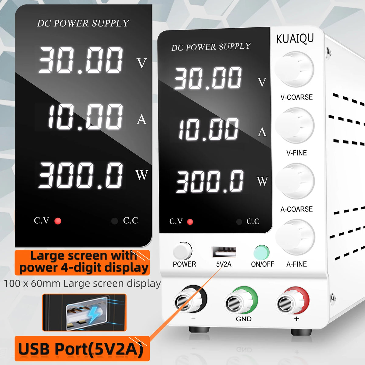 KUAIQU Adjustable DC Bench Power Supply
