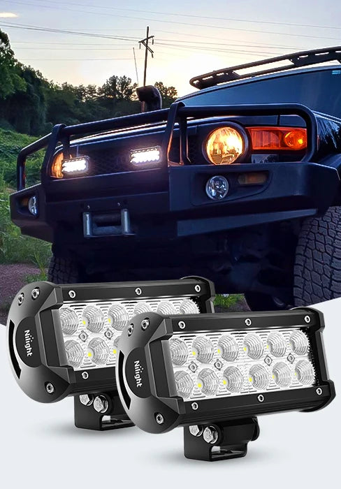 Nilight LED Pods 4PCS 18W 1260lm Flood LED Light Bar Driving Fog Light Off Road Lights Work Light 24V 12V For Motorcycles Van Camper Wagon Car Pickup ATV UTV SUV Truck Boat
