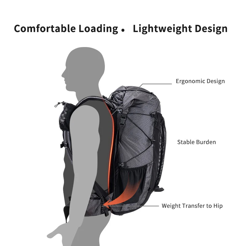 Outdoor Mountaining Backpack Waterproof High Capacity Sports Climbing Ultralight Hiking Travel Bag With Rain Cover