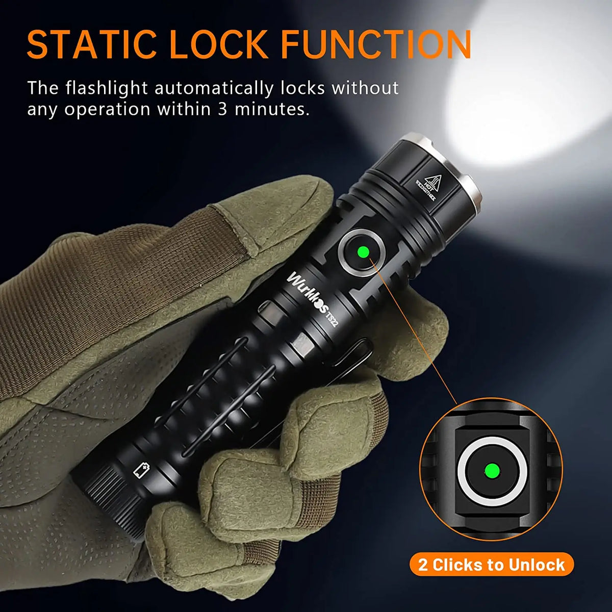 Wurkkos TS22 4500 Lumen Rechargeable Flashlight with Magnetic Tail Cap and Power Bank Function