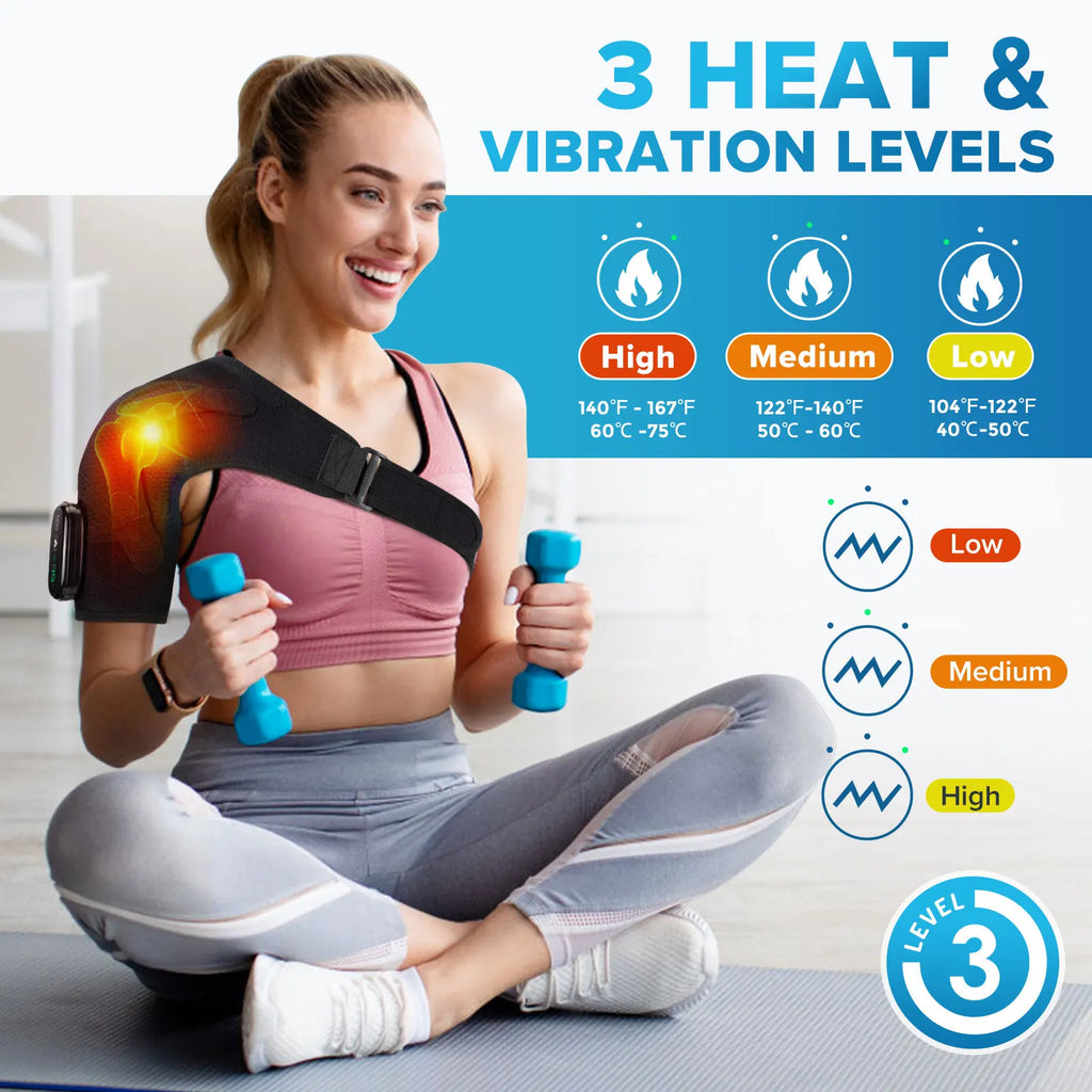 Electric Heated Shoulder and Neck Massage Wrap, Adjustable Hot Compress Back Support Shawl