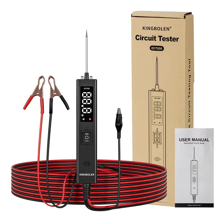 2026 KINGBOLEN ECT200 Automotive Electrical Circuit Tester, 12V 24V Car VoltageTest Power Probe Tester with 16.5FT Cable