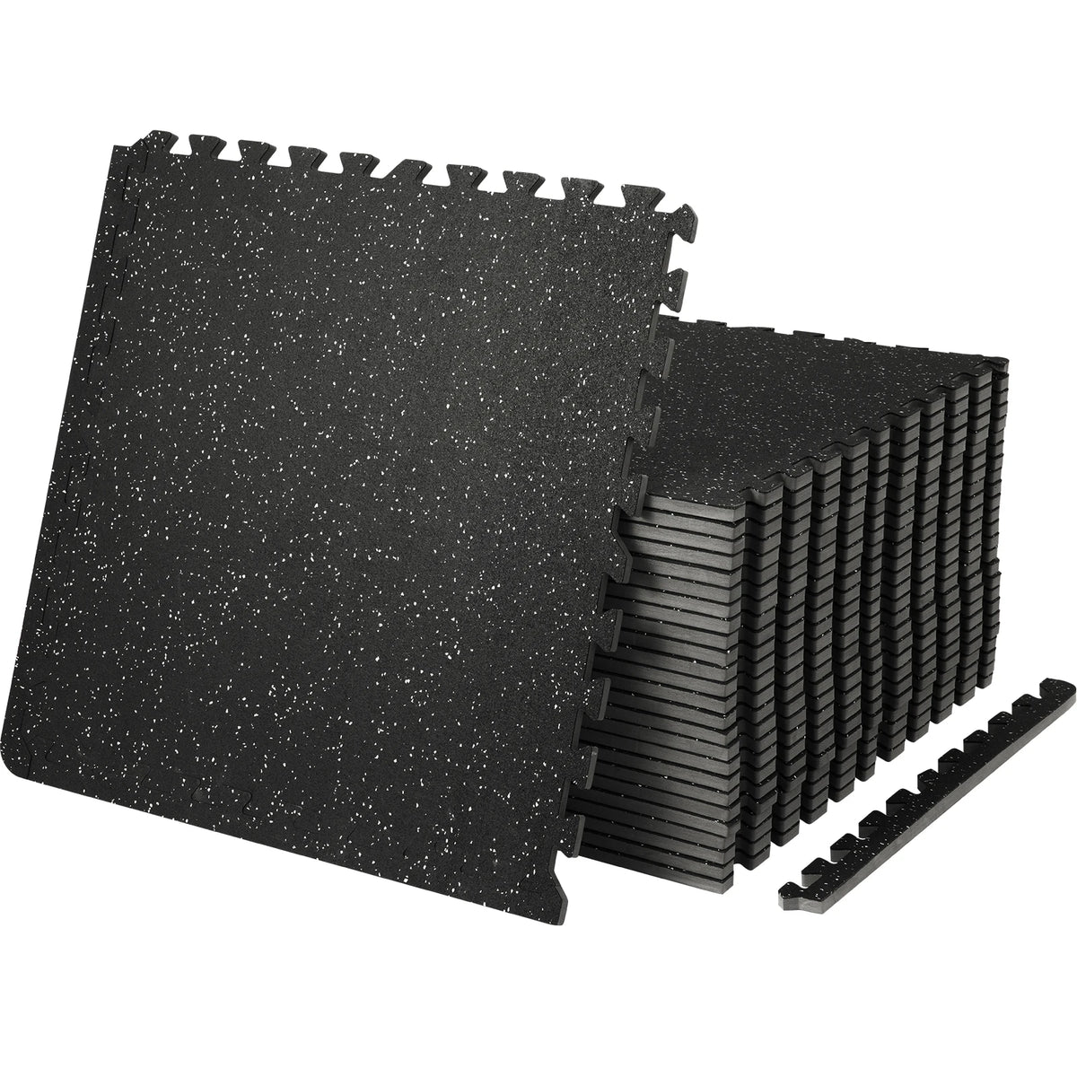 Interlocking EVA Foam Gym Floor Mats with Rubber Top, 1/2 inch Thick Waterproof Workout Tiles