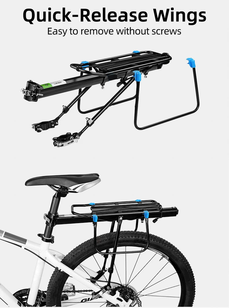 ROCKBROS Bike Rack Quick Release High Strength Aluminum Alloy Shelves Rear Rack MTB Road Bike Carry Holder Luggage Bicycle Rack