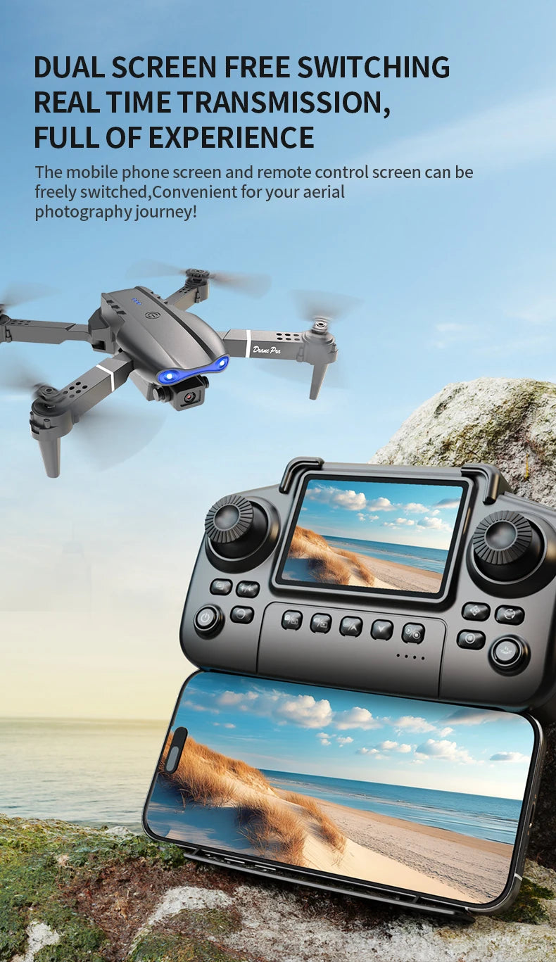 Brushless RC Drone with Dual Camera, One-Key Takeoff, Return Home and Headless Mode