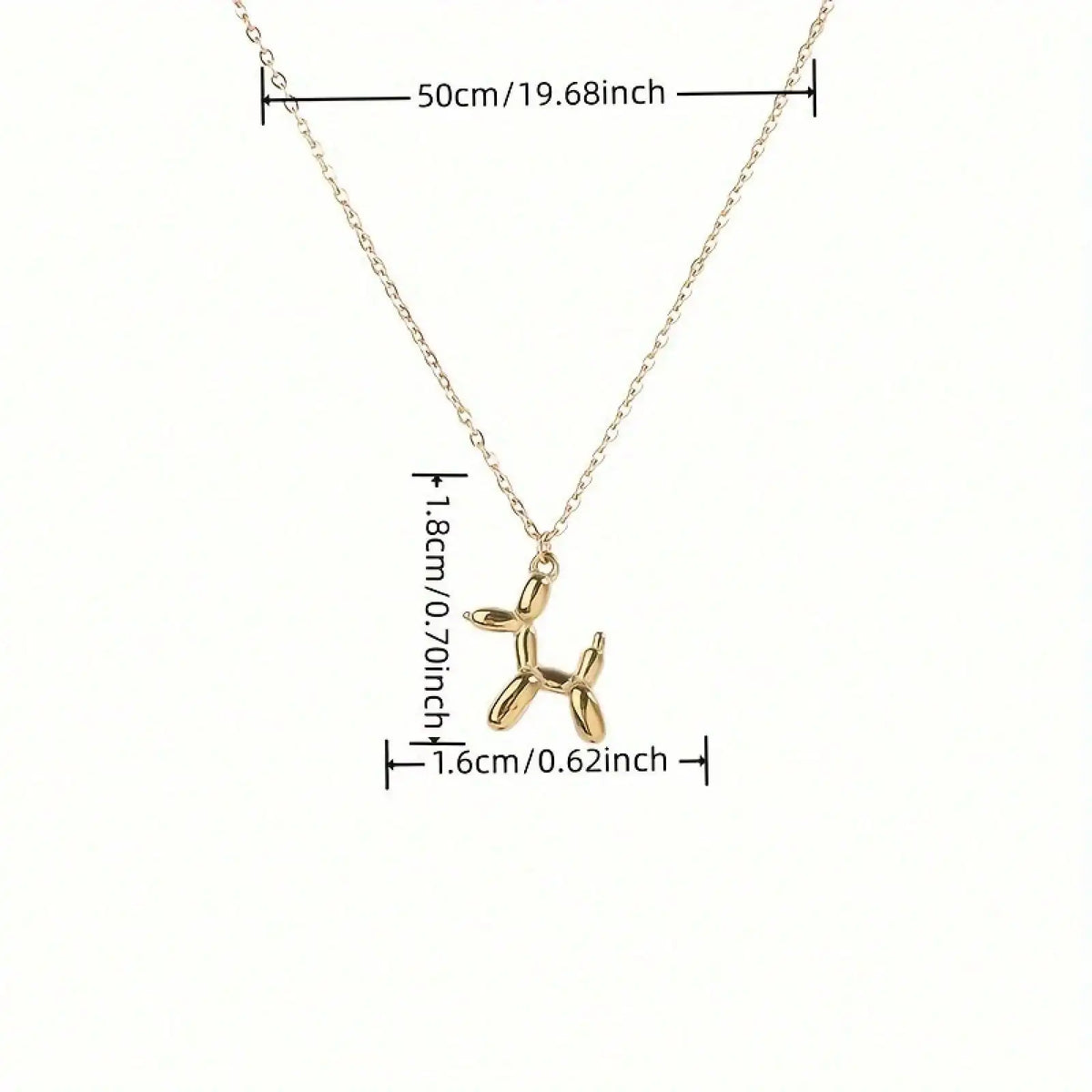 Balloon Dog Pendant Necklace for Women, Cute Hip Hop Birthday Gift Jewelry