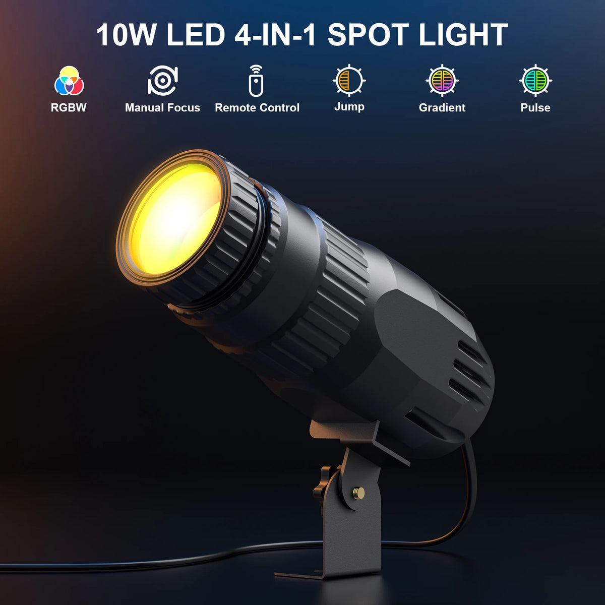 U'King 4Pcs 10W LED Mini Spotlights Manual Focus RGBW Pinspot Stage Lights For DJ Disco KTV Bar Nightclub Show Wedding Party