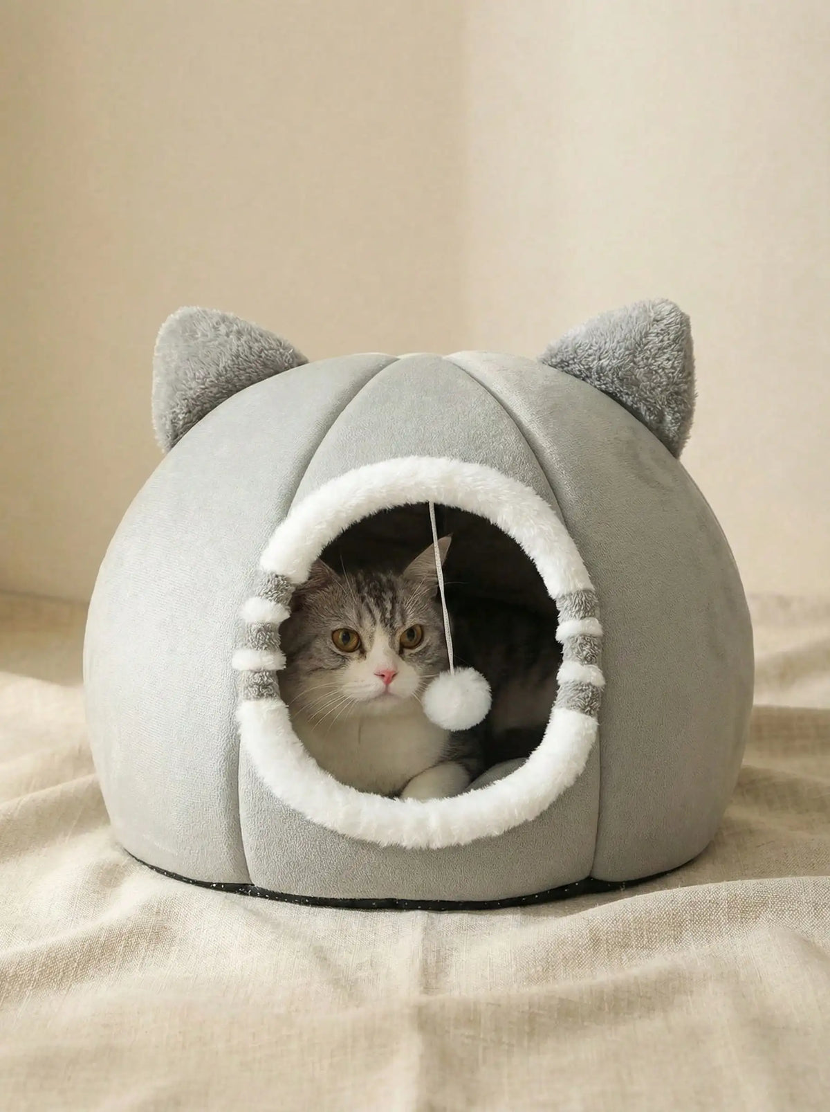 Washable Cat Bed for Indoor Cats, Soft Calming Kitten Bed