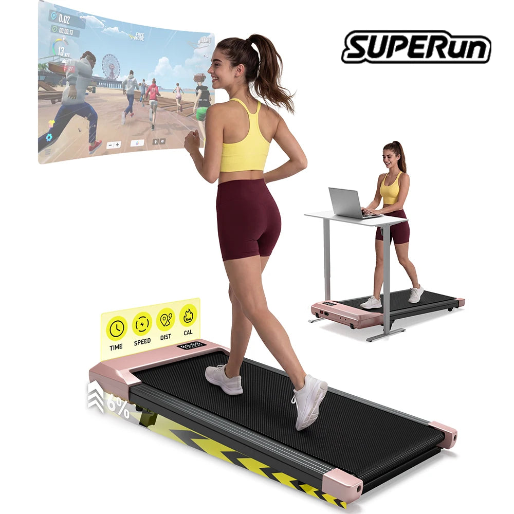 2-in-1 Under-Desk Walking Pad Treadmill