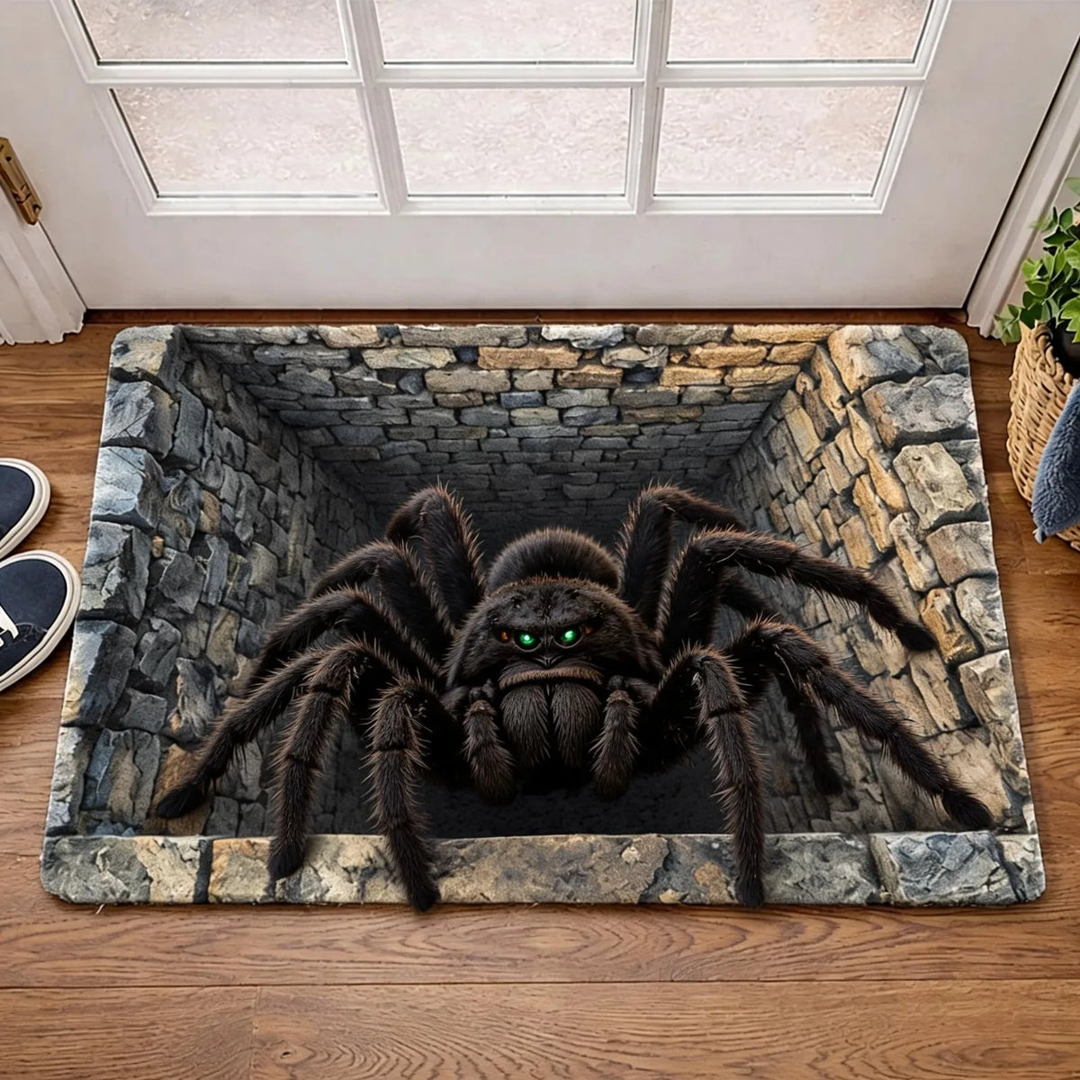 Halloween 3D Illusion Skeleton Pit Door Mat