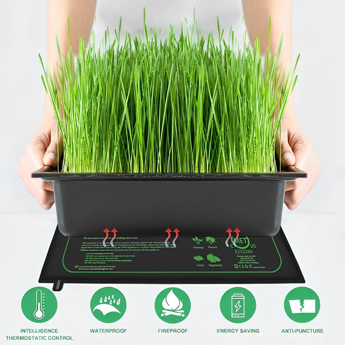 Waterproof Durable Germination Station Heat Mat, Warm Hydroponic Heating Pad for Indoor Home Gardening Seed Starter (10'x 20') US Plug for Seeds and Seedlings