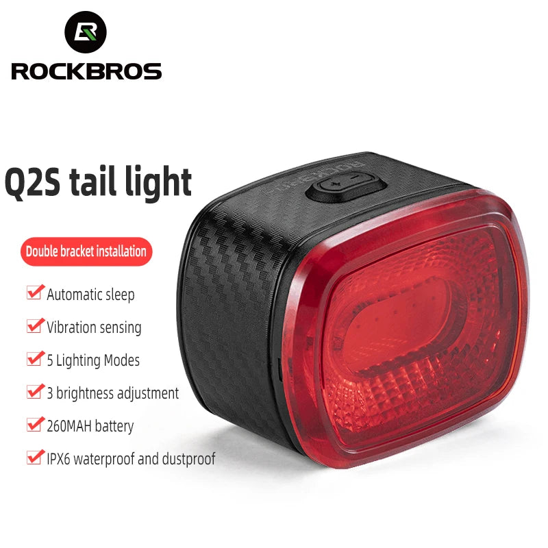 ROCKBROS Smart Brake-Sensing Bike Tail Light