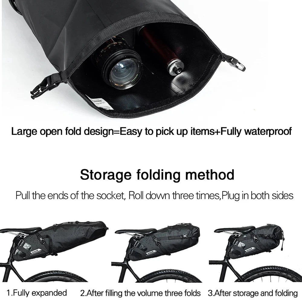 Bicycle Bag 5L-13L Full Waterproof Road Mountain Bike Cycling Rear Rack Bag Luggage Pannier Bike Saddle Accessories