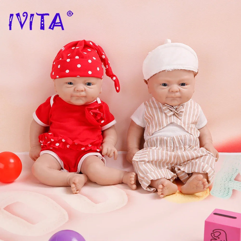 Unpainted Full Body Silicone Reborn Baby Dolls Lifelike Newborn Doll Baby DIY Blank Kit for Children Christmas Toys