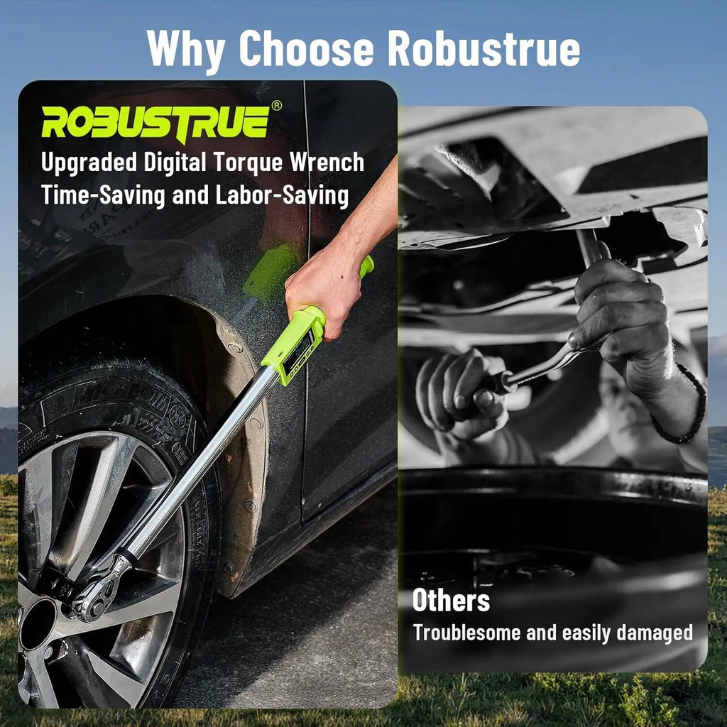 Robustrue TH340 1/2" Digital Torque Wrench Kit 300Nm ±2% 500 Data Memory & 10 Preset