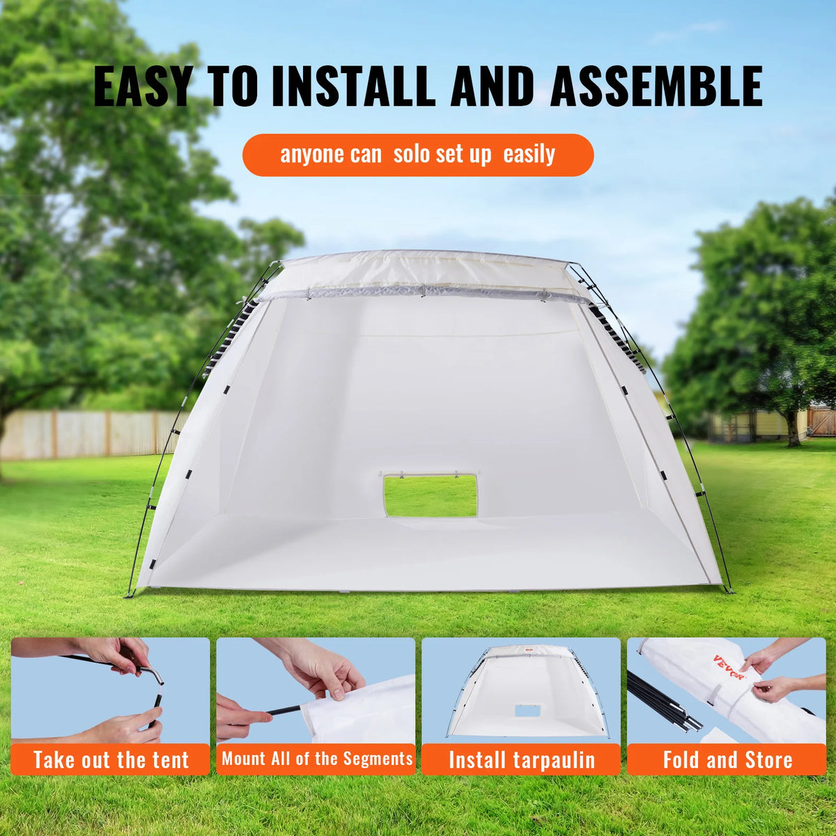SucceBuy Portable Paint Booth Shelter 7.5x5.2x5.2/10x7x6ft Foldable Spray Painting Tent for Furniture Craft Project DIY Tool