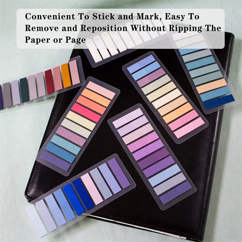 Aesthetic Morandi Sticky Page Markers, Index Tabs for Book Annotating, Self-Adhesive File Labels for School Office