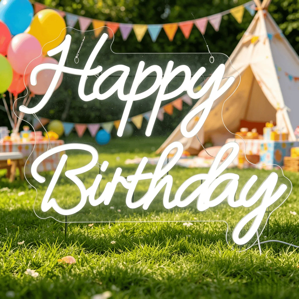 Happy Birthday LED Neon Sign, USB Powered