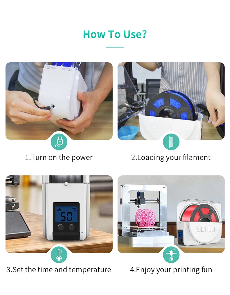 Filament Dryer S1 Plus Built-in Circulation Fan Filament Dryer Box Storage Box for 3D Printer Filament 1.75/2.85/3.00mm