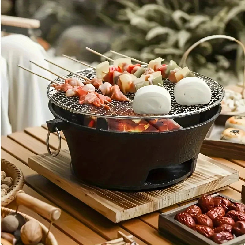 Cast Iron Charcoal Camping Stove for Outdoor Cooking