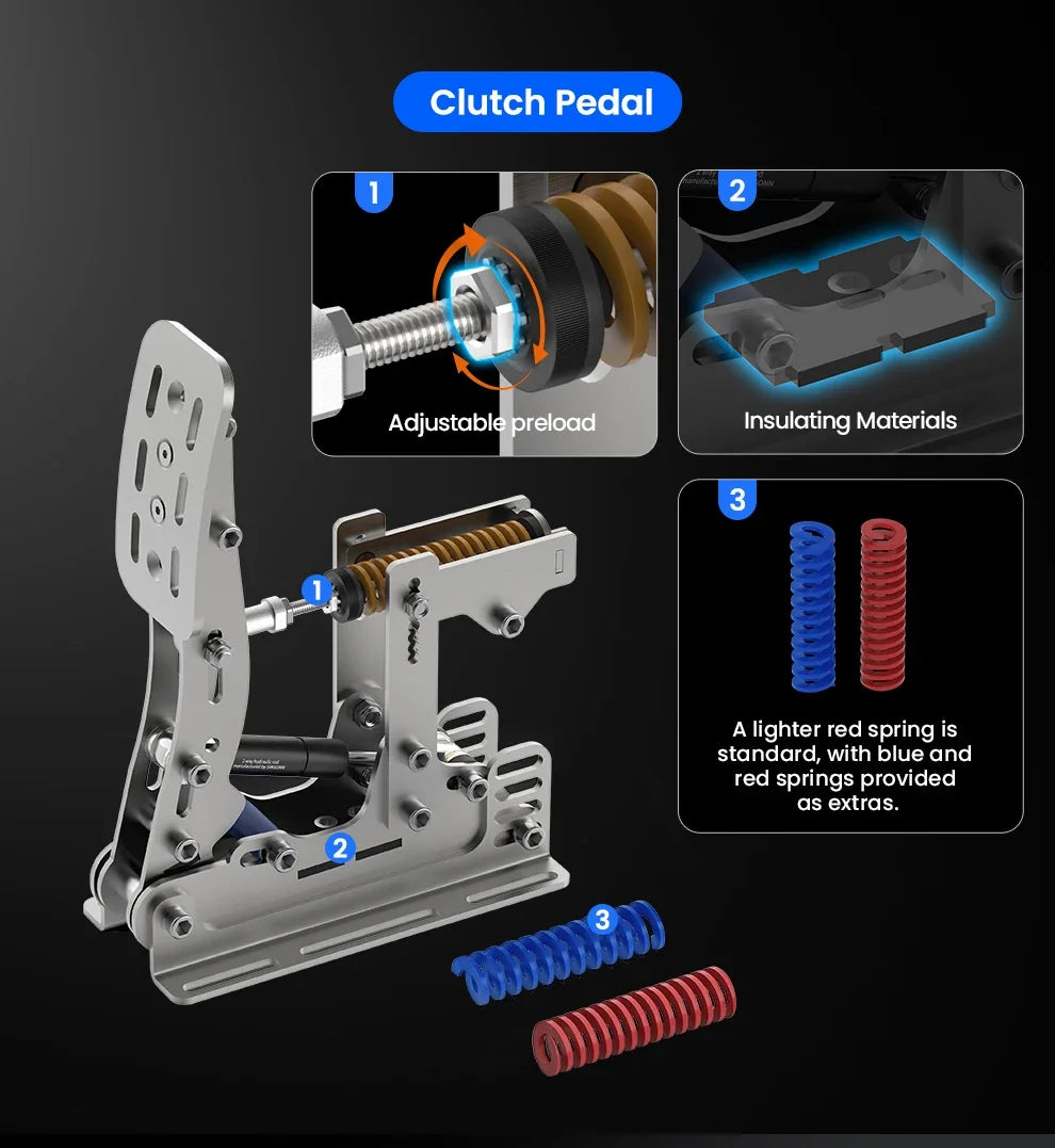 SIMSONN Plus X Sim Racing Simulator Pedal PC Simracing Pedals Support VAM and VAM RPO Vibration Motor Driving Game Accessories