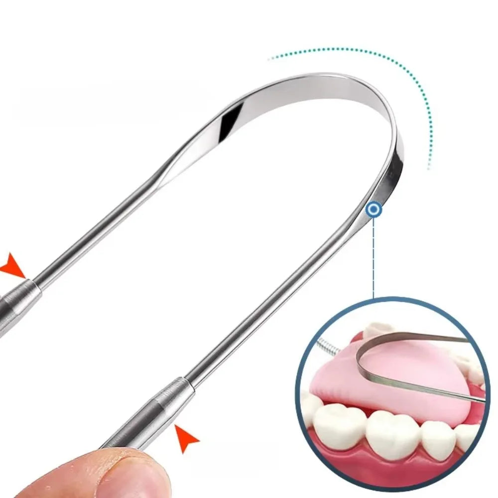 Premium 1pcs/3pcs Metal Tongue Scraper Cleaner for Adults & Kids Portable Stainless Steel Tongue Scrapers Brushes for Removing
