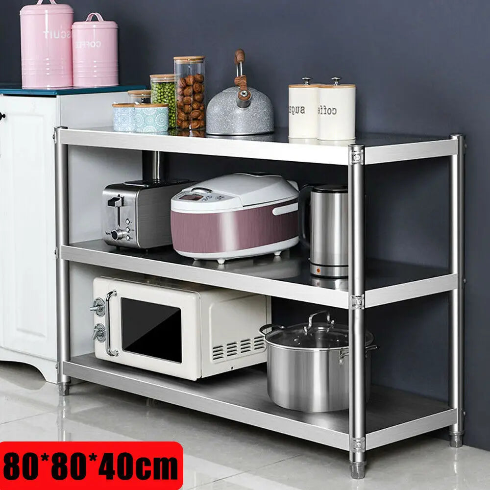 Heavy Duty Storage Shelving Organizer Stainless Steel Storage Rack Shelves for Pantries Restaurants Kitchens Large Kitchens