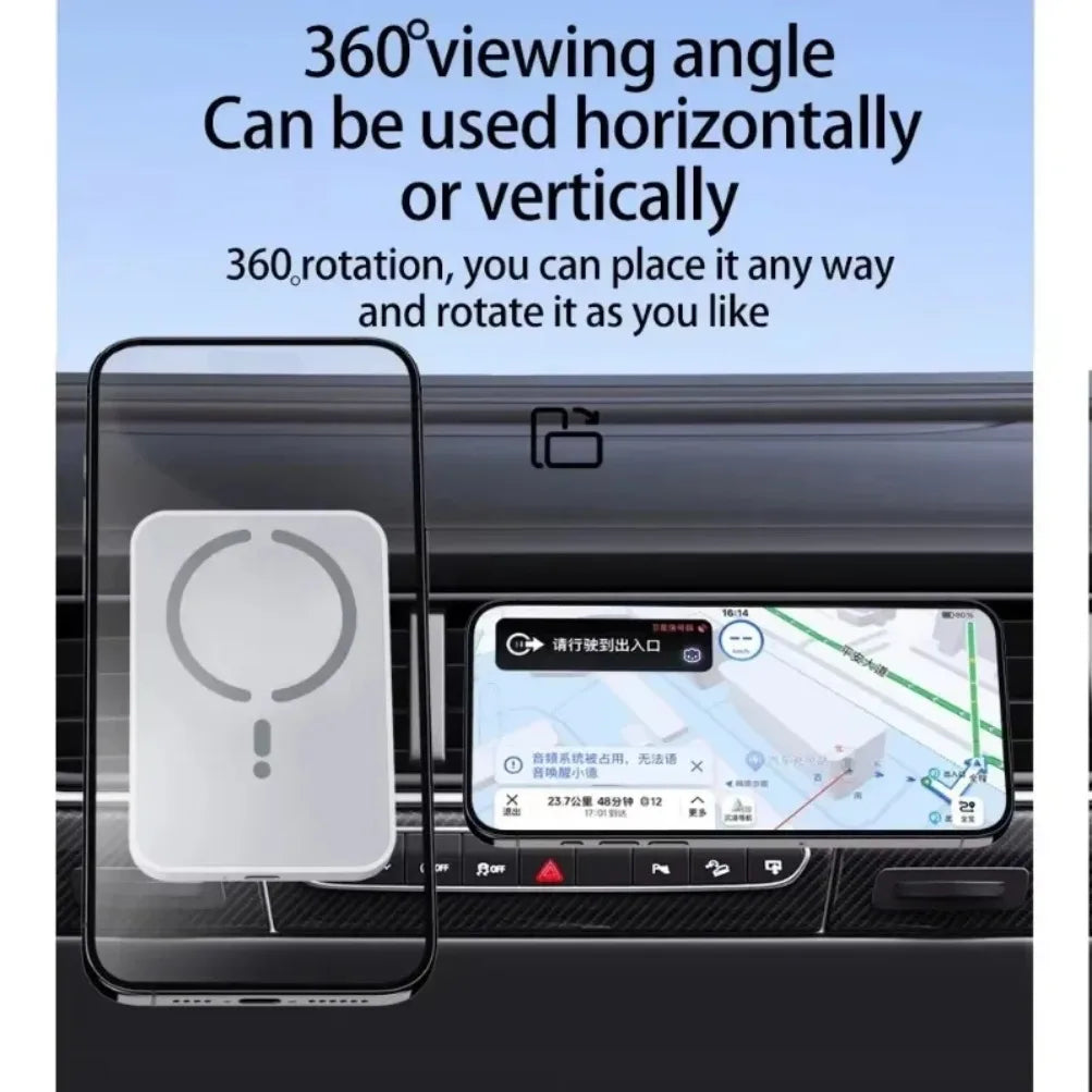 30W Magnetic Wireless Car Charger Vent Mount