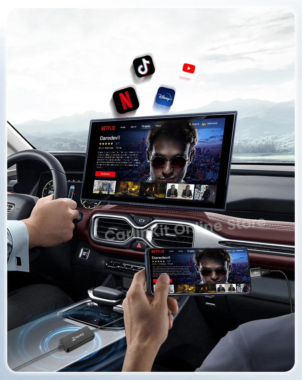 Carlinkit CCPA Wireless Android Auto Wireless CarPlay Adapter Screen Mirroring for Modify Android System Car Screen Radio Stereo