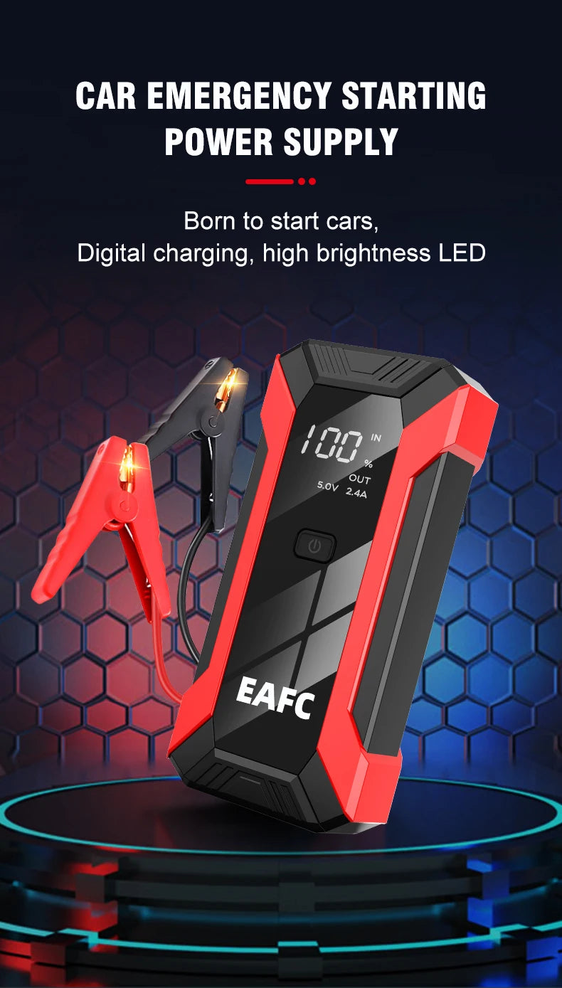 2026 Car Jump Starter 2000A/1200A Car Battery Charger Emergency Power Bank Booster for 12V Petrol Diesel Vehicles Starting