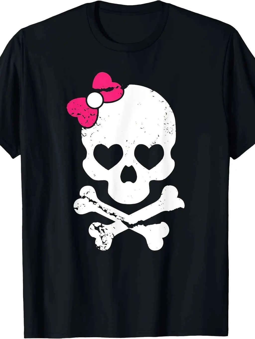Halloween Skull and Crossbones Bow Tie Graphic Tee, 100% Cotton Unisex
