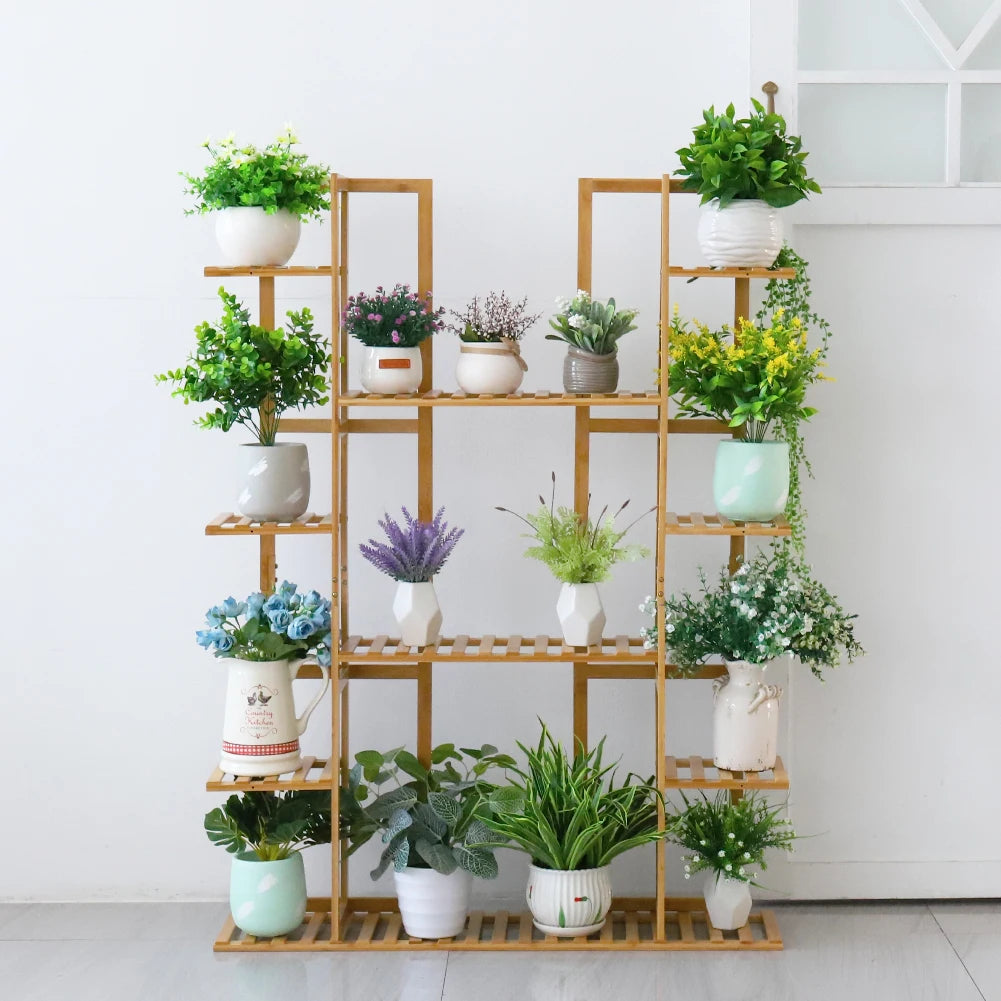 Extra Large 9-Tier Bamboo Plant Stand for Indoor Plants