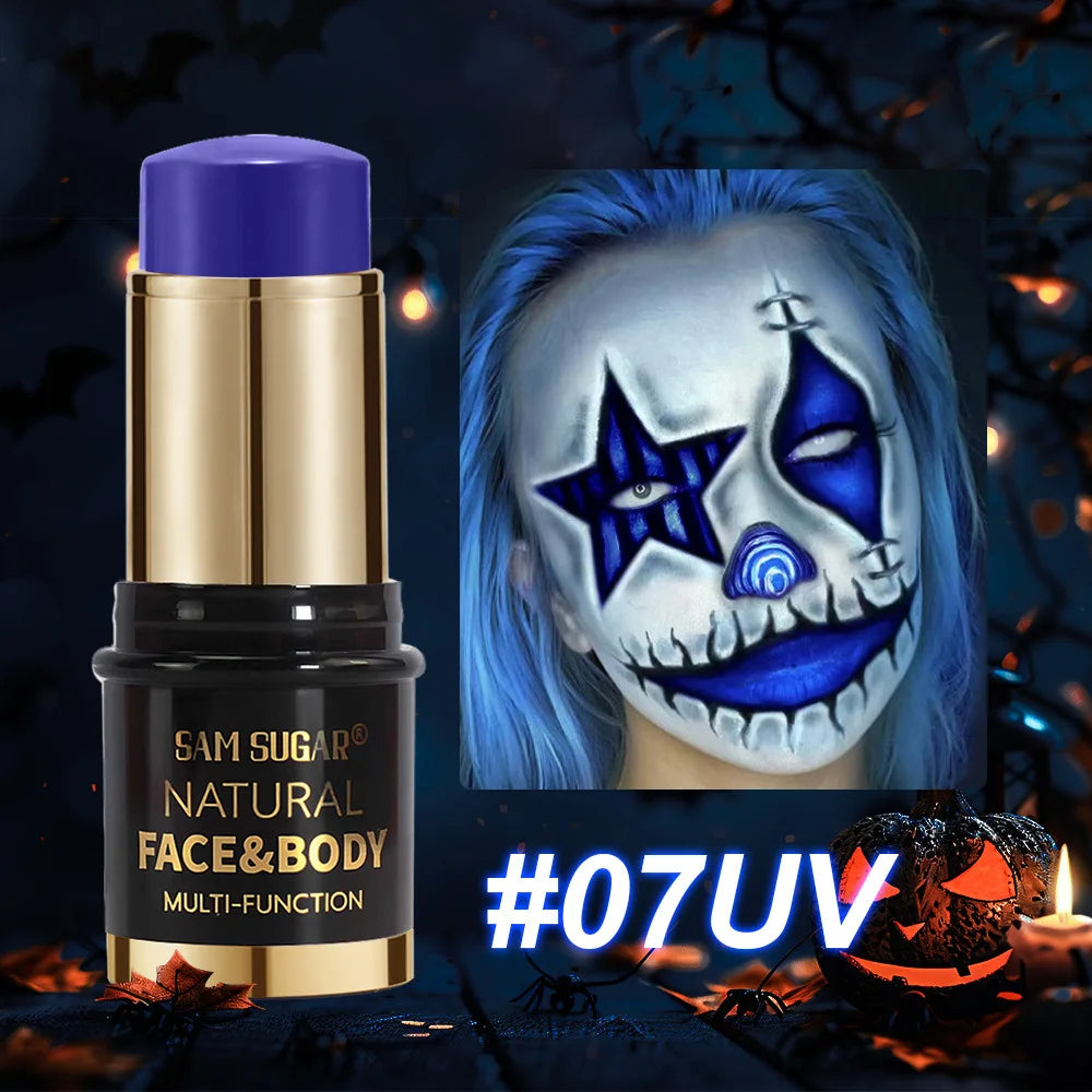 12 Colors Black White Halloween Makeup Waterproof Face Body Paint Stick Neon Colorful Blue Green Yellow Face Paint Cosmetics