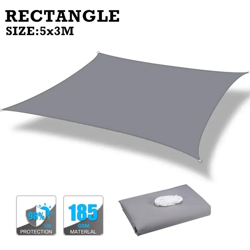 160GSM Waterproof Awning Sunshade Sun Shade Sail For Outdoor Garden Beach Camping Patio Pool Sun Canopy Tent Sun Shelter