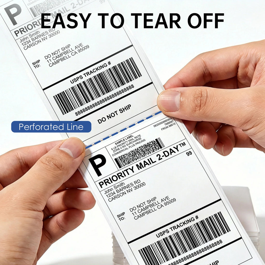 500 Sheets Thermal Printer Paper 4x6 inch A6 100*150mm Size Sticker Paper for Thermal Shipping Label Barcode Address LOGO