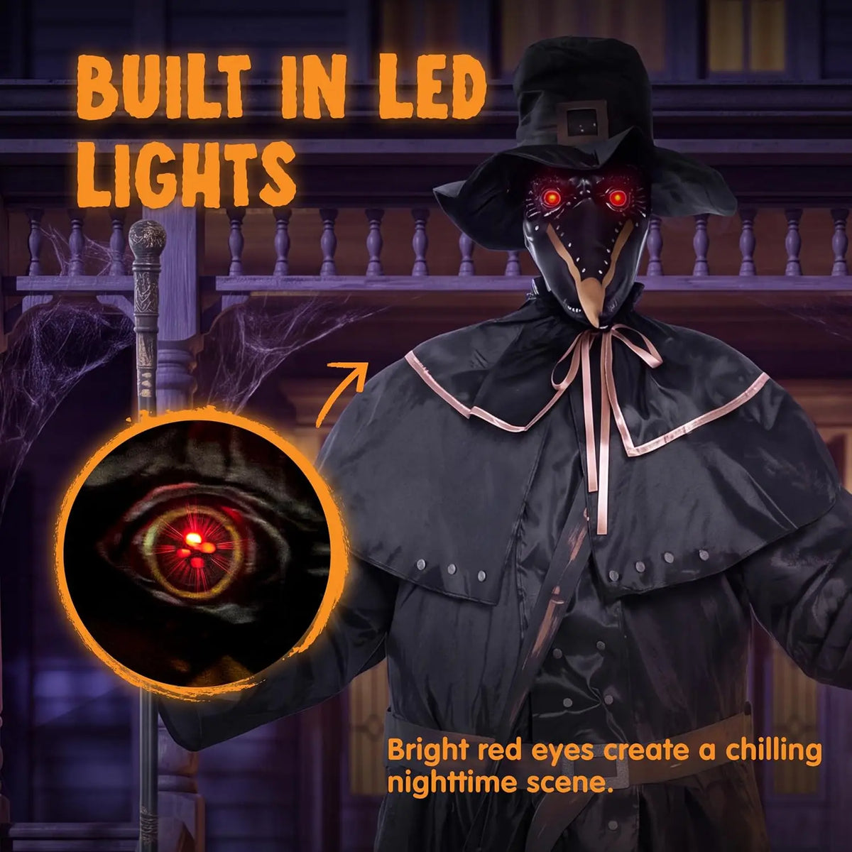 Halloween 75 in Animated Ghost Doctor, Sound Activated with Rotating Head