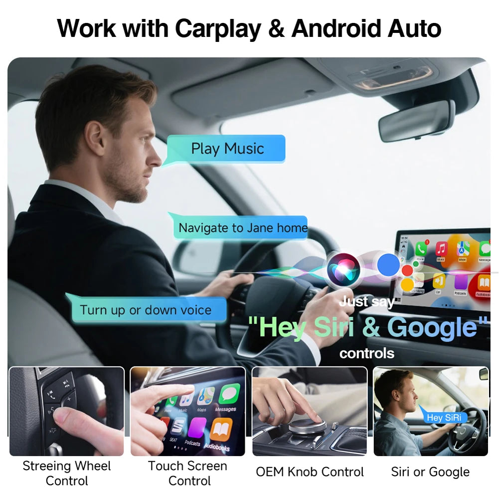 2-in-1 Wireless CarPlay & Android Auto Adapter