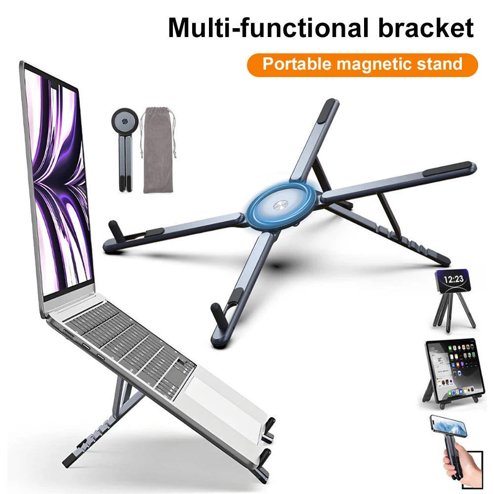 Magnetic Aluminum Laptop & Phone Stand