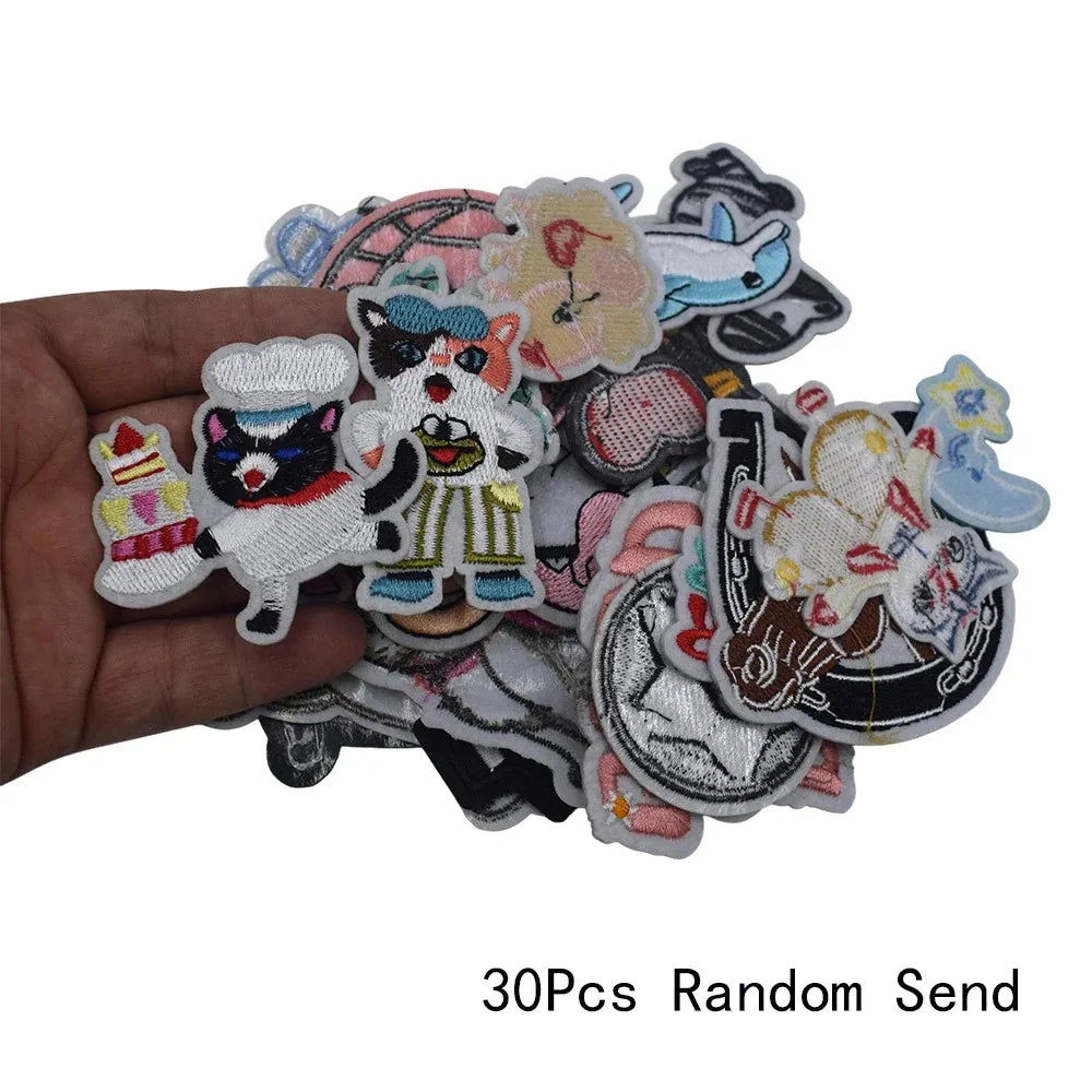 Embroidered Iron-On Patches, 30-Piece Assorted Set