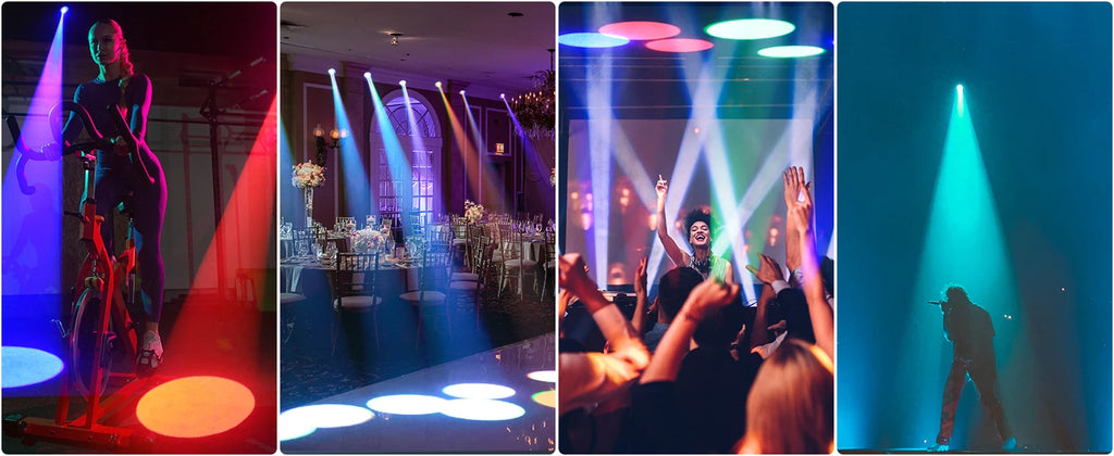 U'King 4Pcs 10W LED Mini Spotlights Manual Focus RGBW Pinspot Stage Lights For DJ Disco KTV Bar Nightclub Show Wedding Party