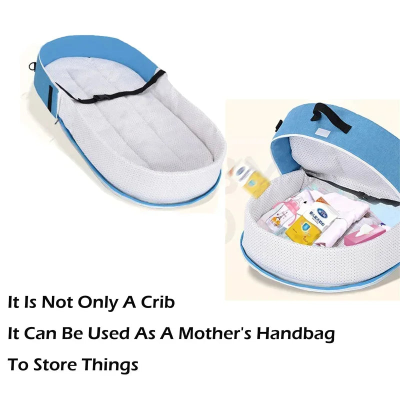 Portable Foldable Baby Bassinet, Travel Crib Bed for Newborns