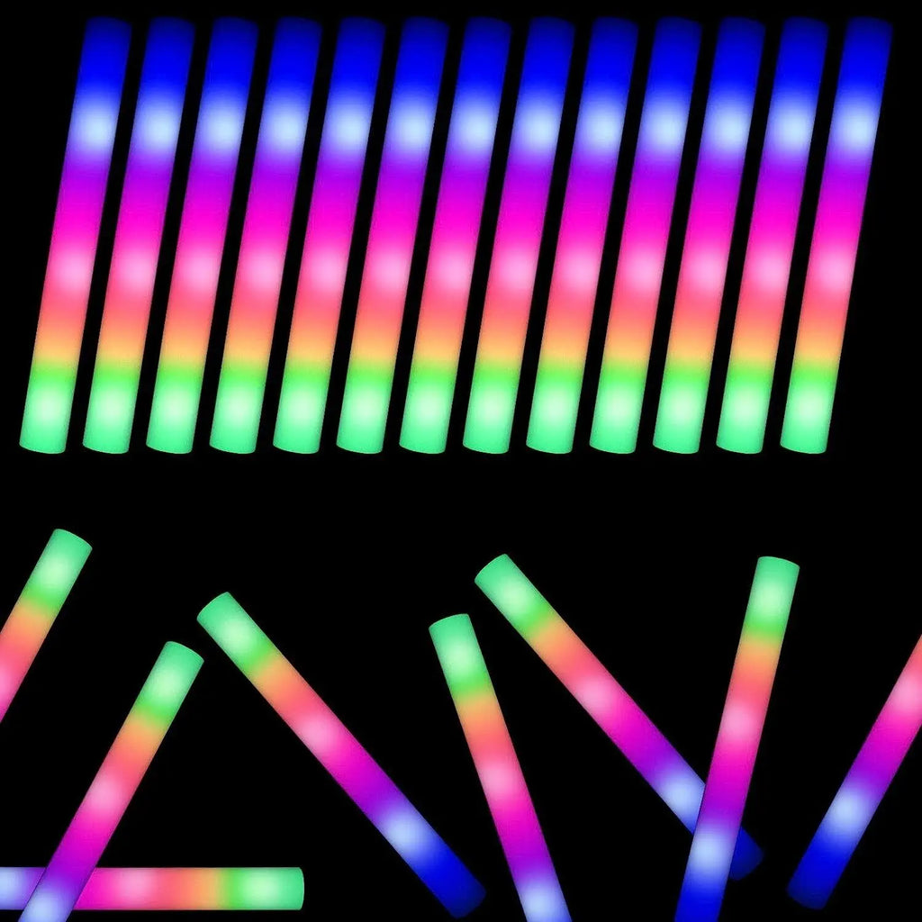 Glow Sticks Bulk 102Pack LED Light Up Foam Sticks 3 Modes Color Flashing,Glow Party Supplies for Wedding Birthday Concert