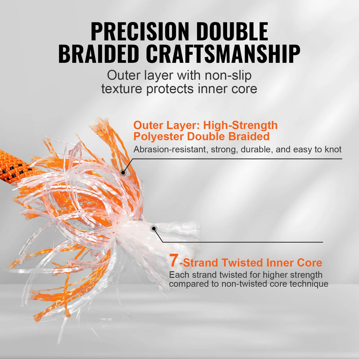 SucceBuy 120ft Double-Braid Polyester Rope