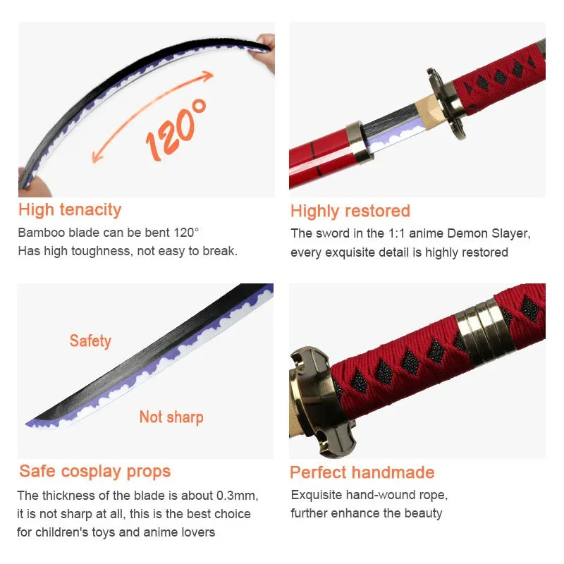 Roronoa Zoro Katana 3pc Toy Cosplay sword Anime Role-playing Weapons Sandai kitetsu  Wado Ichimonji  Enma Purple Halloween Gift
