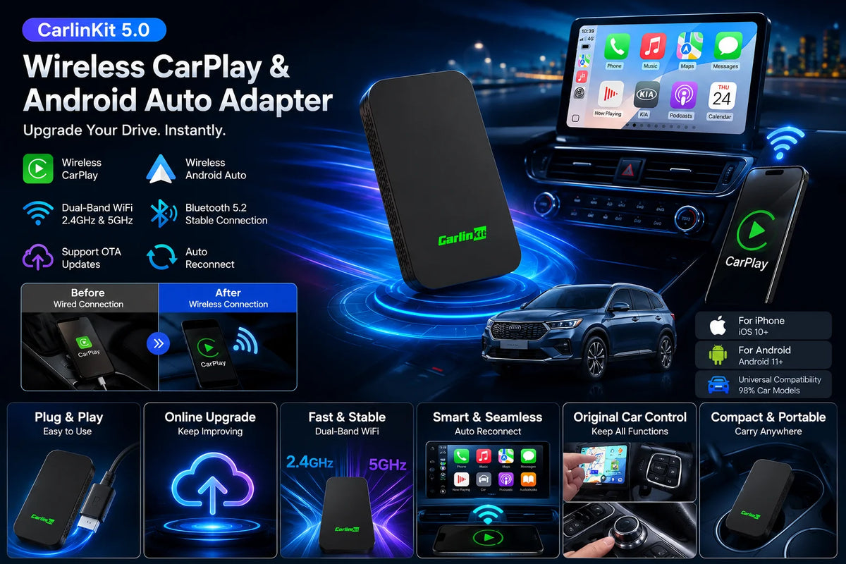 Carlinkit 5.0 Wireless CarPlay & Android Auto Adapter